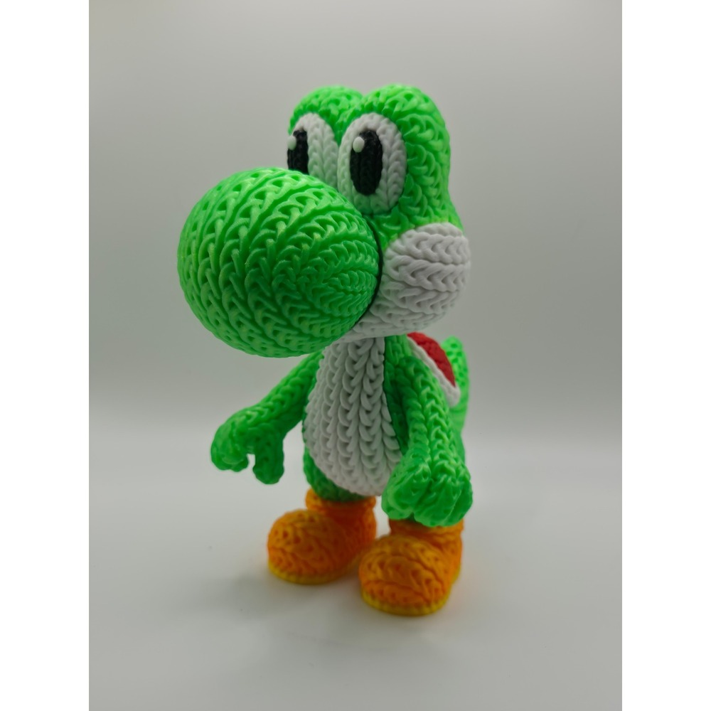 7" 3D-Printed Faux-Knit Yoshi Figure – The Ultimate Nintendo Collectible!